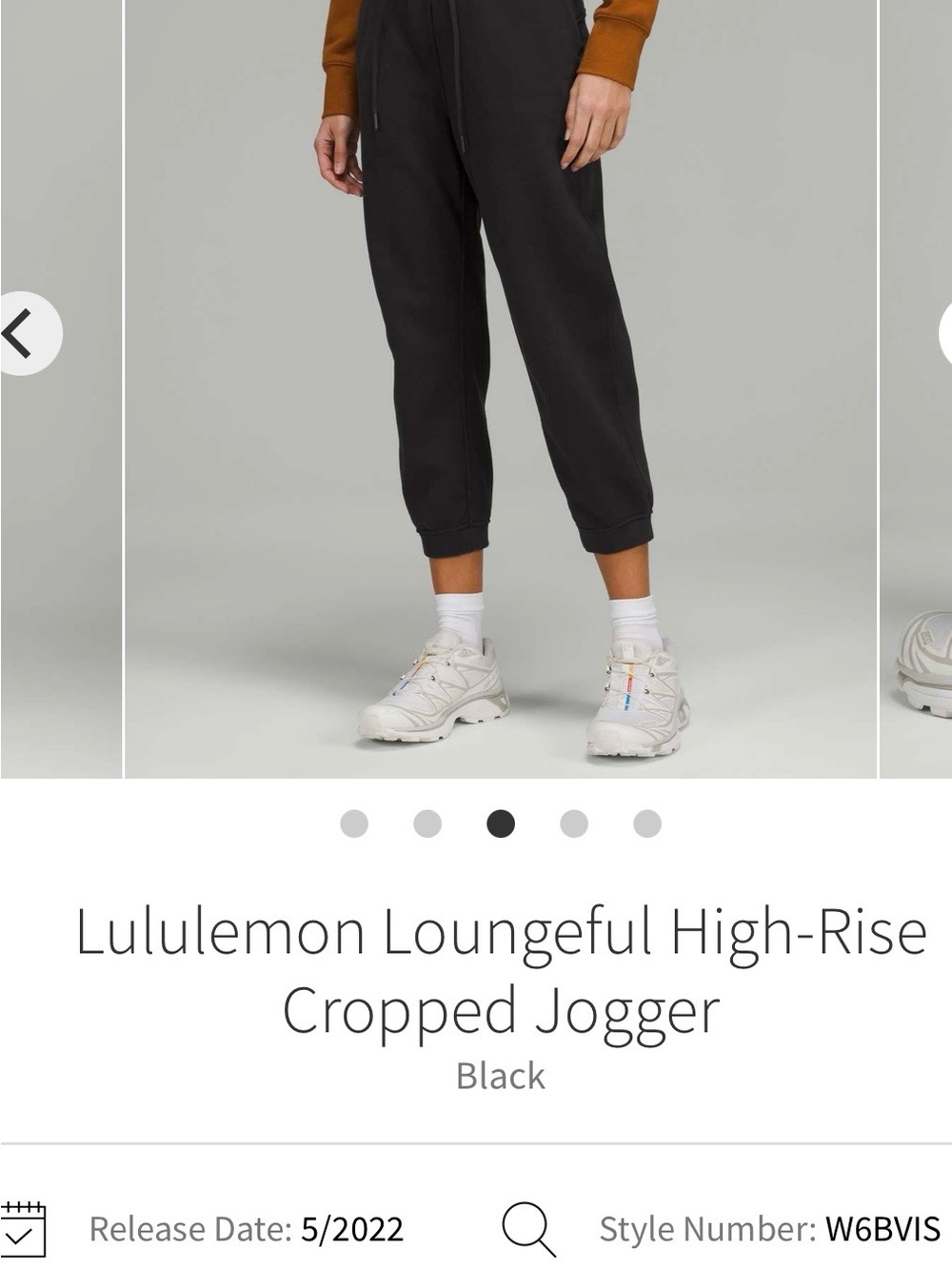 lululemon athletica High-Rise Cropped Joggers — Black
